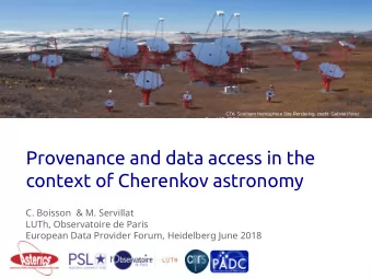 Provenance and data access in the  context of Cherenkov astronomy  C. Boisson  &amp; M. Servillat