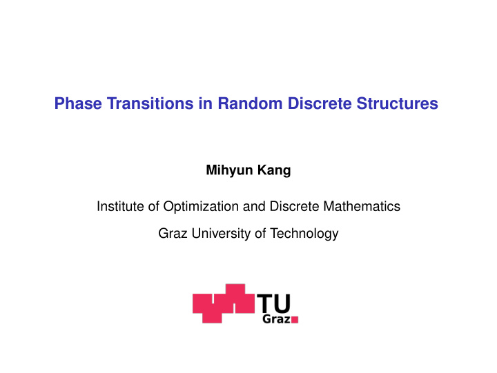 phase transitions in random discrete structures