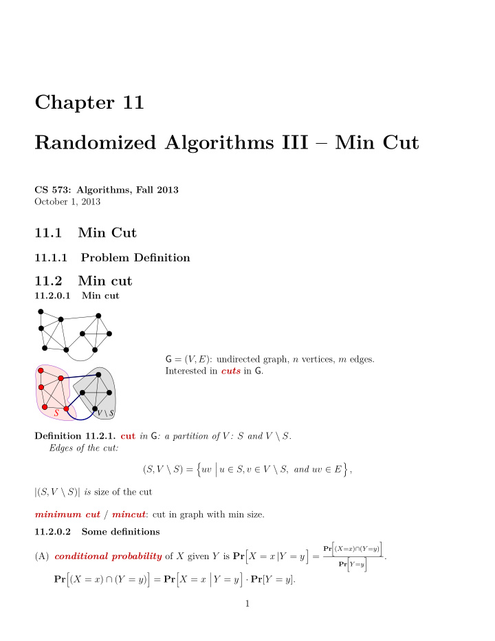 chapter 11 randomized algorithms iii min cut