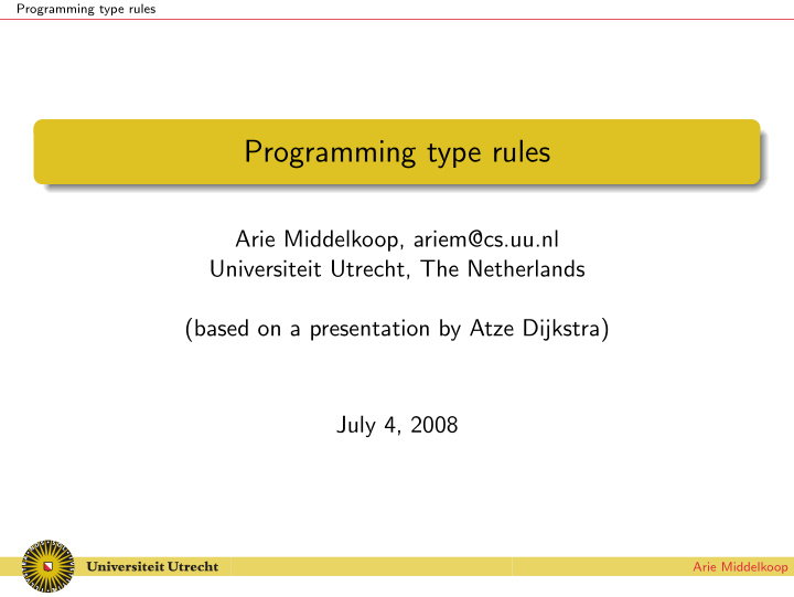 programming type rules
