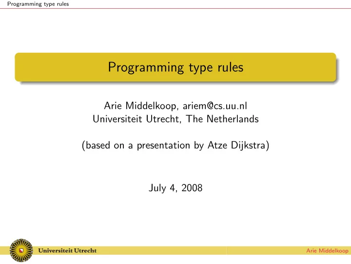 programming type rules