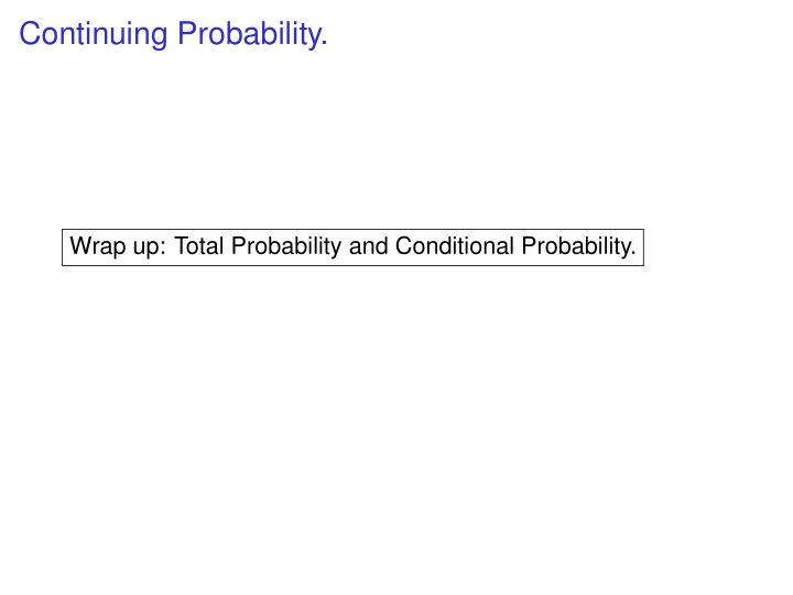 continuing probability