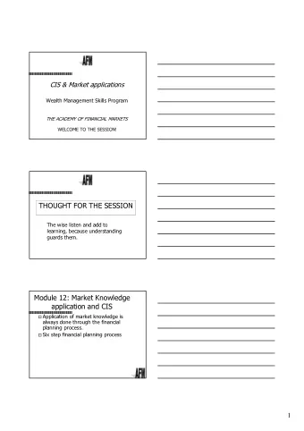 THOUGHT FOR THE SESSION  The wise listen and add to  learning, because understanding  guards them.