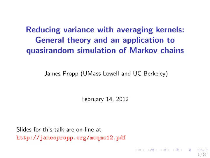 reducing variance with averaging kernels general theory