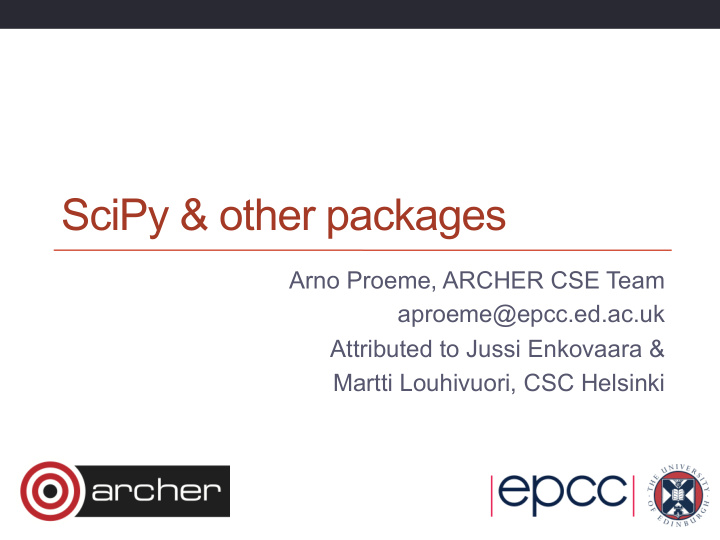 scipy other packages