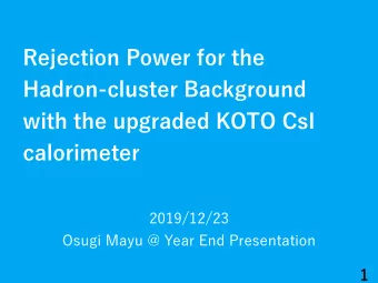 Rejection Power for the  Hadron-cluster Background  with the upgraded KOTO CsI  calorimeter