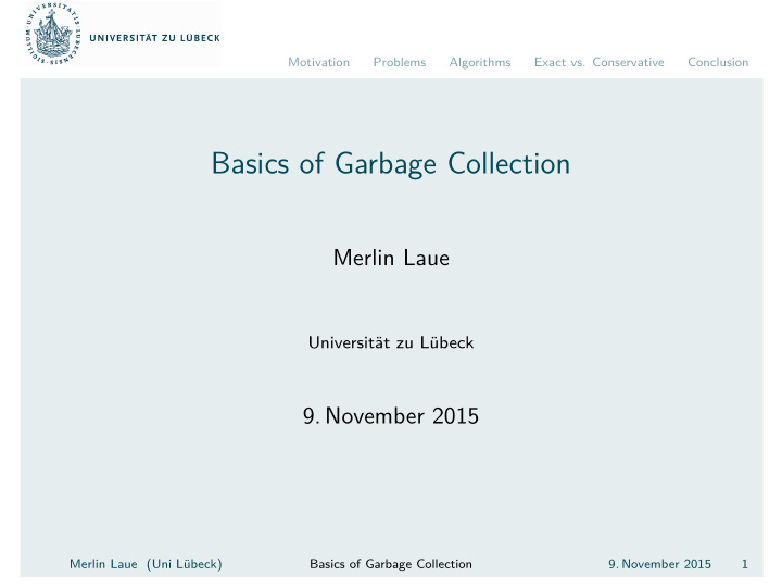 basics of garbage collection