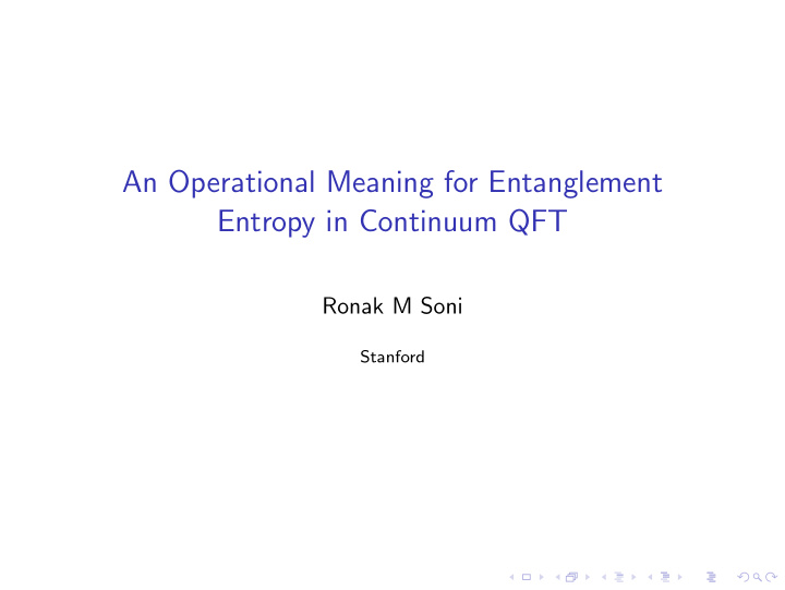 an operational meaning for entanglement entropy in