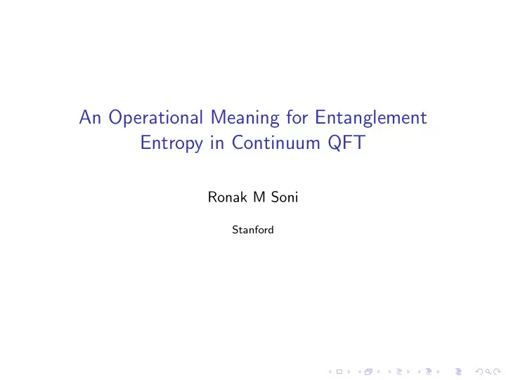 an operational meaning for entanglement entropy in