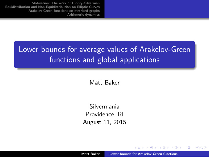 lower bounds for average values of arakelov green