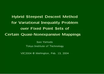 Hybrid Steepest Descent Method  for Variational Inequality Problem  over Fixed Point Sets of