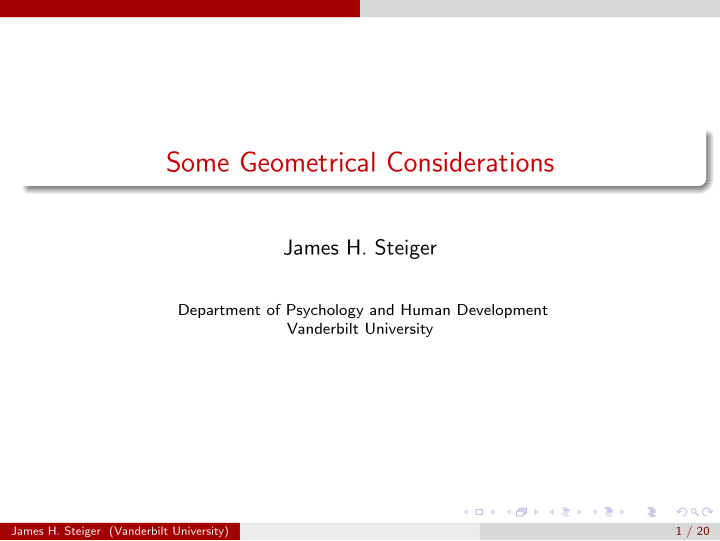 some geometrical considerations