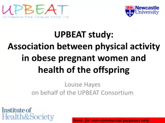 Association between physical activity  in obese pregnant women and health of the offspring  Louise