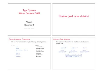 Review (and more details)  Week 3  November 8  November 1, 2006 - version 1.0  Simple Arithmetic