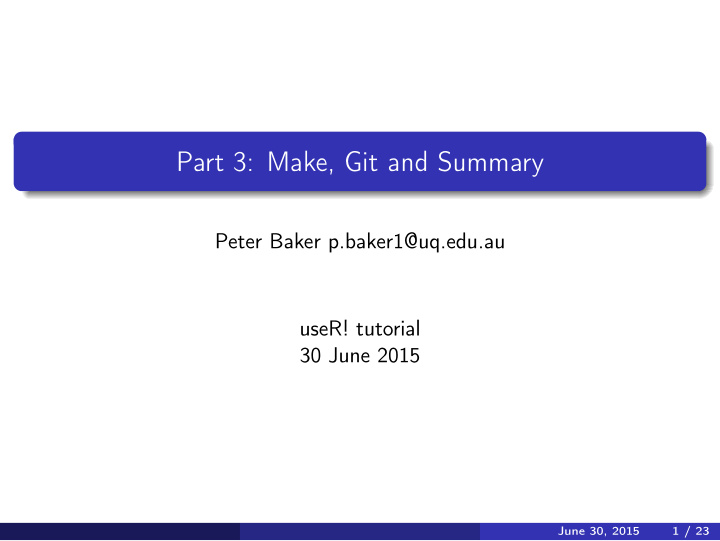 part 3 make git and summary