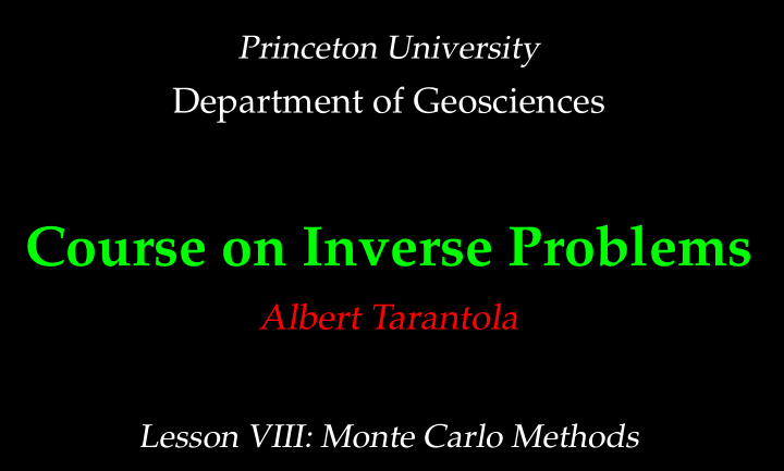 course on inverse problems