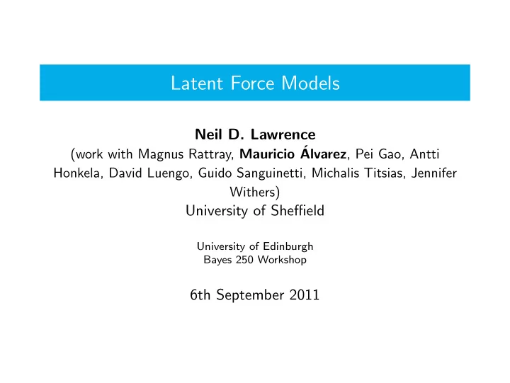 latent force models