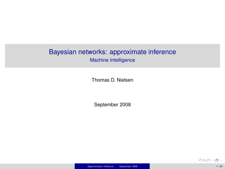 bayesian networks approximate inference