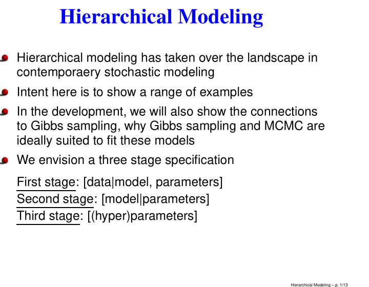 hierarchical modeling