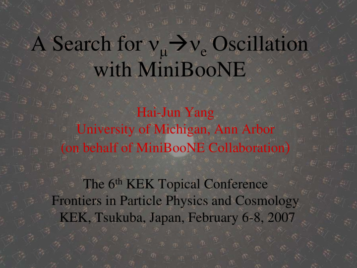 a search for e oscillation with miniboone