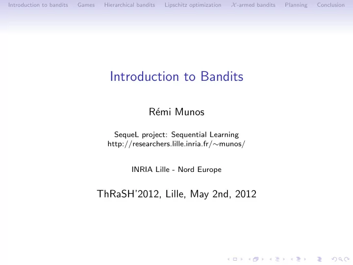 introduction to bandits