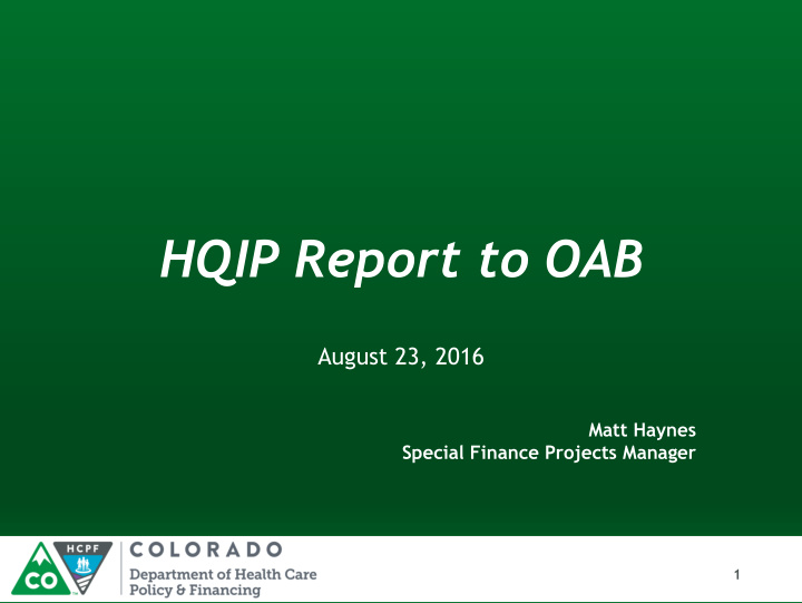 hqip report to oab