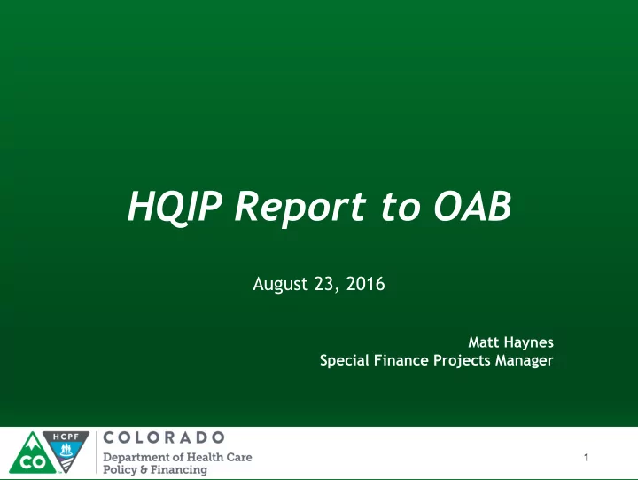 hqip report to oab