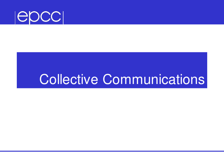 collective communications