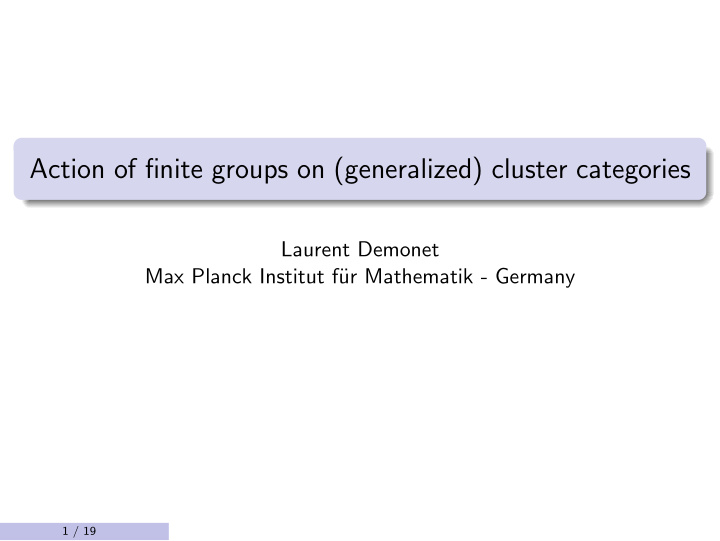 action of finite groups on generalized cluster categories