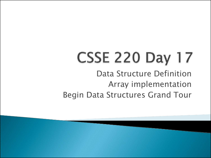 data structure definition array implementation begin data