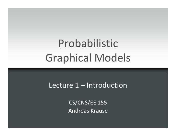 probabilistic graphical models