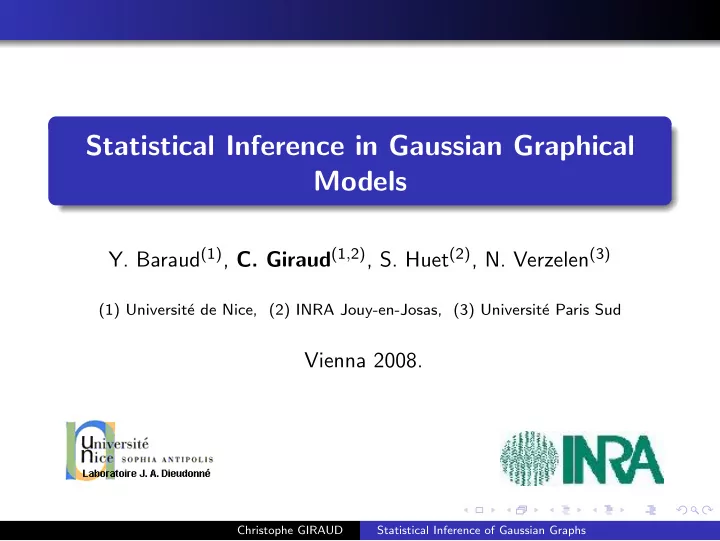 statistical inference in gaussian graphical models