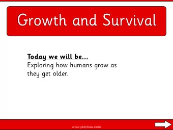 Growth and Survival  Today we will be...  Exploring how humans grow as  they get older.