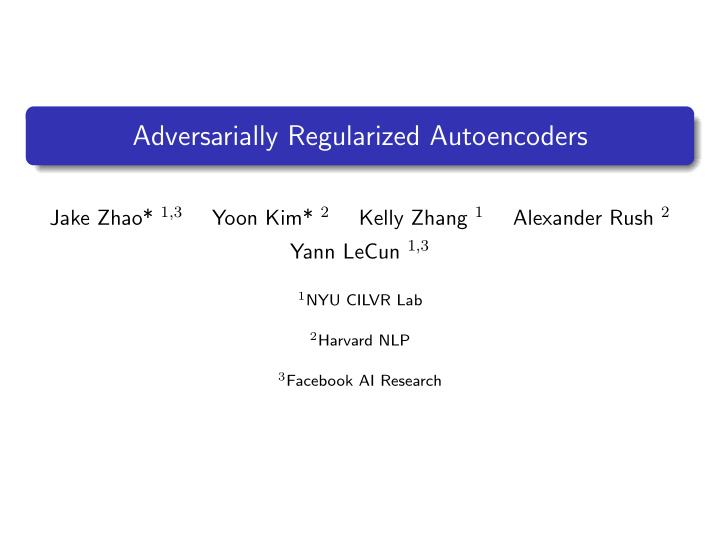 adversarially regularized autoencoders
