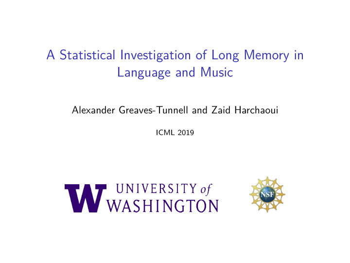 a statistical investigation of long memory in language