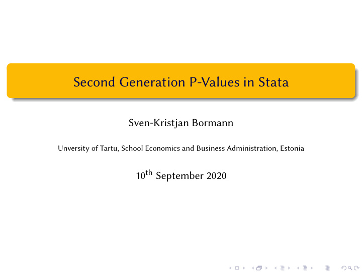 second generation p values in stata
