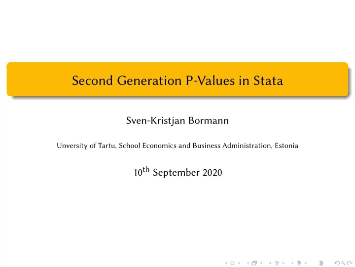 second generation p values in stata