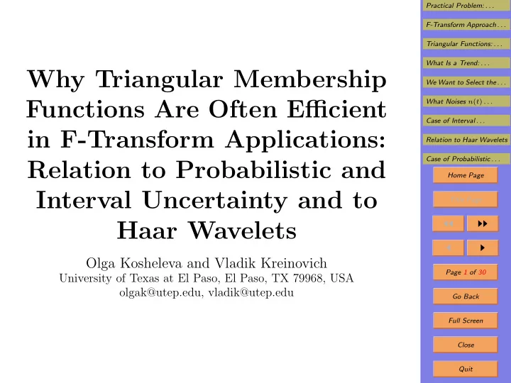 why triangular membership