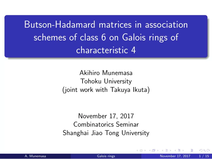 butson hadamard matrices in association schemes of class