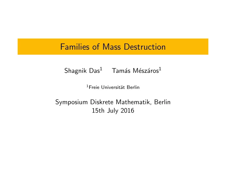 families of mass destruction