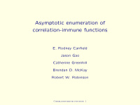 asymptotic enumeration of correlation immune functions