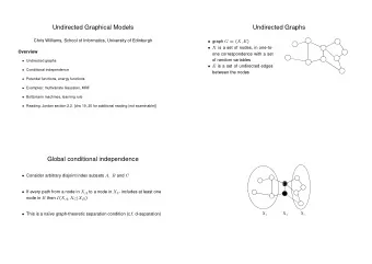Undirected Graphical Models  Undirected Graphs  Chris Williams, School of Informatics, University