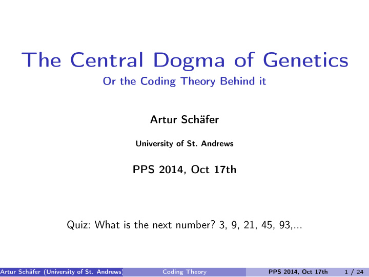 the central dogma of genetics