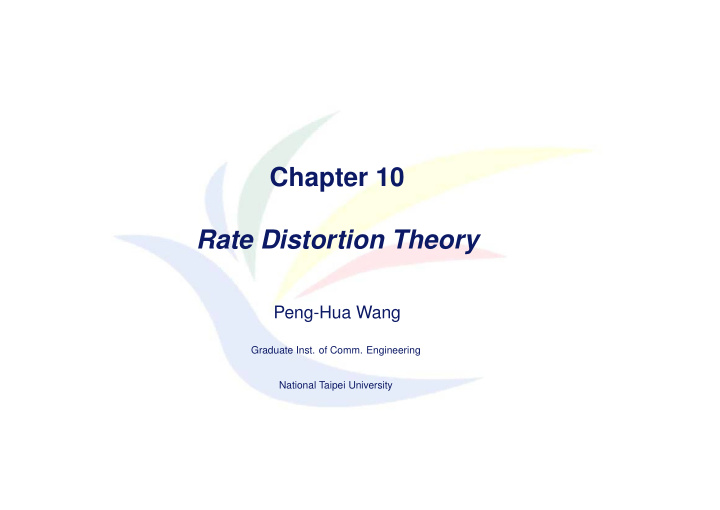 chapter 10 rate distortion theory