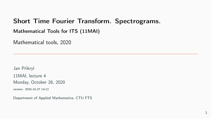 short time fourier transform spectrograms