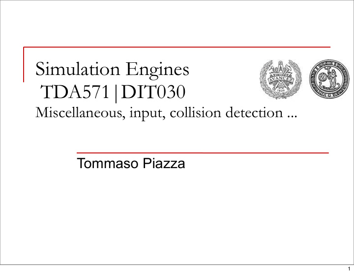 simulation engines tda571 dit030
