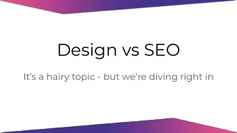 Design vs SEO  Its a hairy topic - but were diving right in  www.agencyscaleup.com  About Me