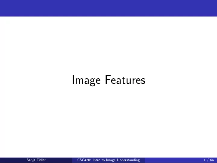 image features