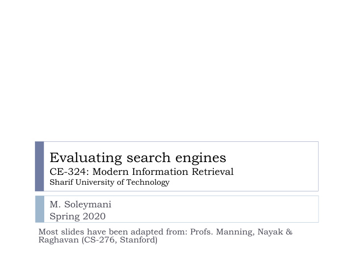 evaluating search engines