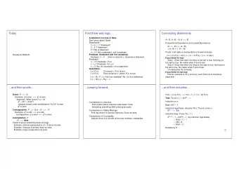 Today  First there was logic...  Connecting Statements  A statement is a true or false. A  B , A